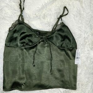 Elegant Satin Green Camisole satin